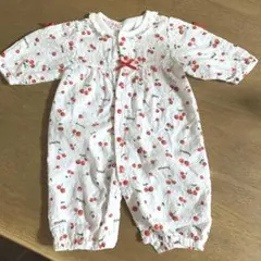 バースデイ さくらんぼ柄 長袖2wayロンパース 50~70サイズ