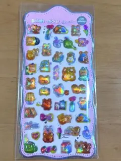 ぷっくりシール　くま キラキラ　オーロラシール　立体　ボンボンドロップシール