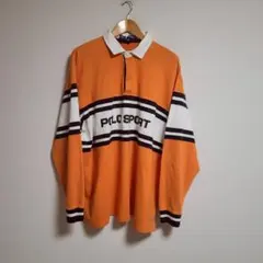 POLO SPORTS ラルフローレン ラガーシャツ 長袖 ロゴ ボーダー XL