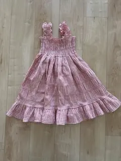 MONBEBE ノースリーブワンピース M ピンク・チェックのサムネイル