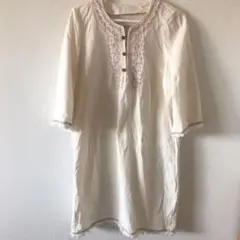 cepo 刺繍入りワンピース 七分袖