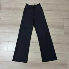 ウォッシャブルリブニットパンツ　丈長め　07GRAY サイズL