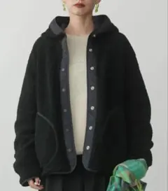 【状態良好でも訳アリ】【A. HOLIC】リバーシブルフード付きボアコートL