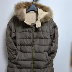 レディースダウンコート上着リバーシブル9号着丈80美品