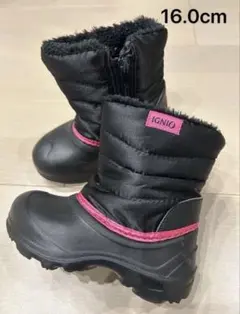 IGNIO イグニオ キッズ スノーブーツ 16.0cm ブラック ピンク