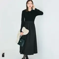 ワンピース ポロニット ロングワンピ