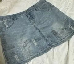 デニムスカート ライトブルー ダメージ wink wink