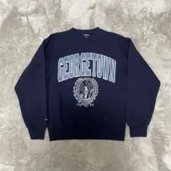 90sUSA製カレッジスウェット M ネイビー