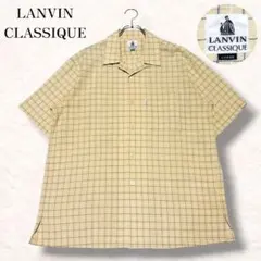 90s LANVIN 半袖 オープンカラーシャツ L 日本製 リネン混 チェックのサムネイル
