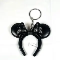 45⭐︎ミニー　カチューシャキーホルダー　レザー　ブラック　ディズニー