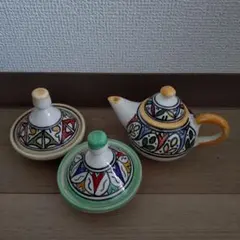 イギリス　アンティーク　おままごと　ディネット　総柄　チンツ　マスタード　ポット イギリス アンティーク おままごと ディネット 総柄 チンツ