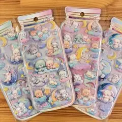 パステル雲と星の可愛いステッカー4枚セット