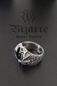 BIZARRE ビザール シルバーリング デビルモチーフ ブラックストーン