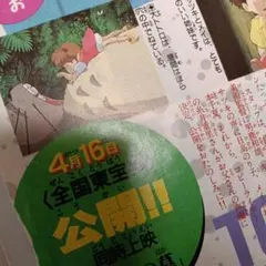 トトロ 全国東宝公開　雑誌の切り抜き（全１枚） このページだけ切り抜きしたもの