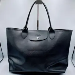 美品⭐️ ロンシャン トートバッグ ル・プリアージュ シティ 黒 レザー A4収納