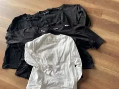 【値下げ】Tシャツ　まとめ売り　長袖白1 黒3 半袖黒3 ユニクロ　M〜XL