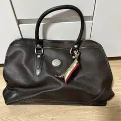 オロビアンコ　ダークブラウン レザー ビジネスバッグ