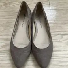 オリエンタルトラフィック　ポインテッドトゥフラットパンプスス　グレー24.5cm