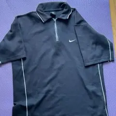 ナイキ ハーフジップシャツ　Lサイズ　ブラック　半袖　NIKE
