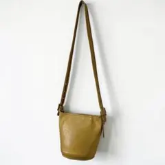 90sUSA製OLD COACHバケツショルダーバッググラブタンレザーマスタード 