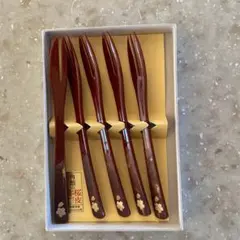 秋田　角館　桜皮細工 木製フォーク 5本セット