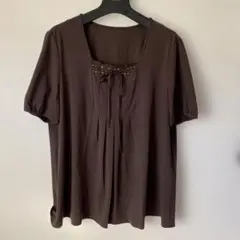 レリアン半袖 トップス スクエアネックブラウス