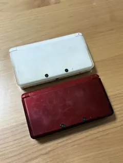 ニンテンドー　3DS 本体 2台セット レッド ホワイト　SDカード