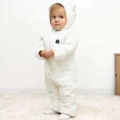 ベビーザらス ジャンプスーツ 70cm キルティング 中ボア クマ耳 白