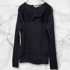 稀有 Calvin Klein 亮片針織衫 胸口鏤空 性感 黑色 S