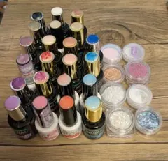 ジェルネイル22本セット　グリッター　オーロラパウダーなど