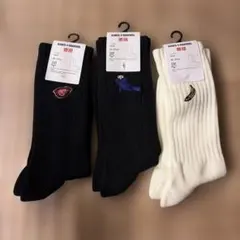 UNIQLO KAWS + WARHOL 刺繍デザインソックス 3足セット