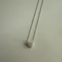 Swarovski ハートモチーフ ネックレス シルバーカラー ストーン付き 