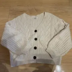 INGNI アイボリー ケーブル編みカーディガン