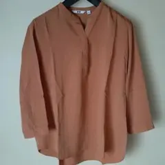 UNIQLO スキッパーカラー チュニック テラコッタL