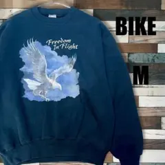 90's USA古着 BIKE スウェット Mサイズ イーグルプリント 黒