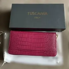 マ*ャ様 TUSCANIA ITALY 長財布 クロコ型押し ボルドーのサムネイル