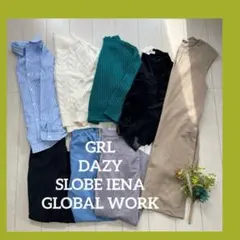 秋冬服まとめ売り　レディース服コーデ売り　ブルー系オフィスカジュアル　通勤　S