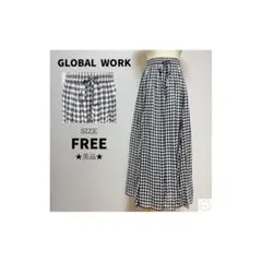 GLOBAL WORK グローバルワーク ギンガムチェック ロングスカート F
