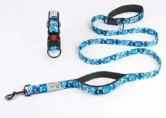 新品　犬用品　ハンドフリー　リード　青迷彩　Sサイズ　小型犬　中型犬のサムネイル