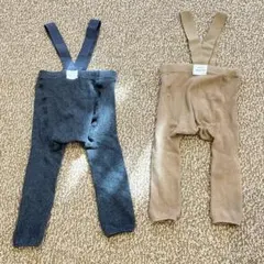 サスペンダーレギンス　ベビー　Mサイズ　80【2枚セット】