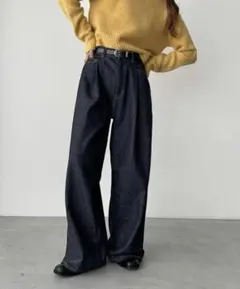 【最終値下げ】CANAL JEANハイウエストタックデニムパンツSサイズのサムネイル