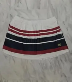 Wilson テニス スコート Lサイズ ホワイト ネイビー レッド