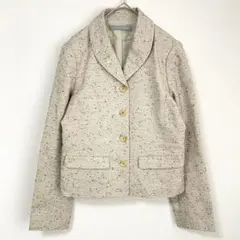 セオリーリュクス　ツイードテーラードジャケット　サンドベージュ×黒　オフィカジ