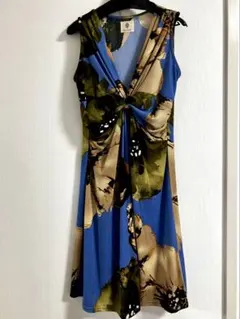 Bou Jeloud フラワープリント ワンピース ノースリーブひざ下丈