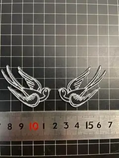 アイロンワッペン★スワロー★極小★ツバメ★TATOO★白