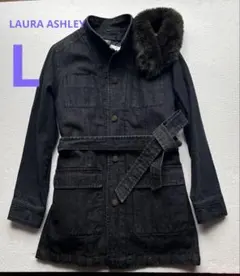 【新品未使用】LAURA ASHLEY デニムジャケット　ファー中綿着脱可