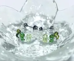 ハンドメイド　ガラスビーズ・パールフープピアス