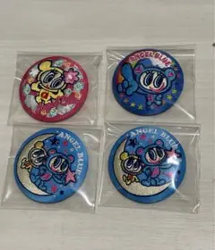 エンジェルブルー 刺繍缶バッジ 4個 セット ナルミヤ