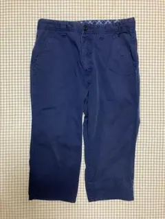 GU メンズ クロップドチノパンツ Mサイズ ネイビー 7分丈