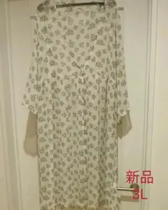 レディース大きいサイズ　花柄　コーディガン　羽織もの　サマーコート　3L